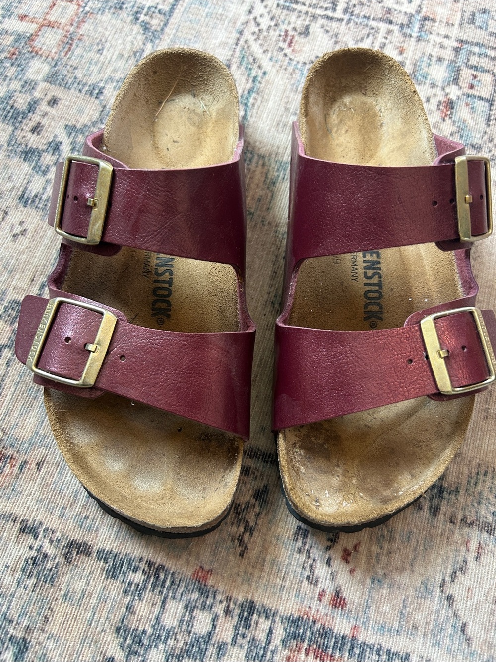 Birkenstock womens double Strap Sandals in Wine 39
